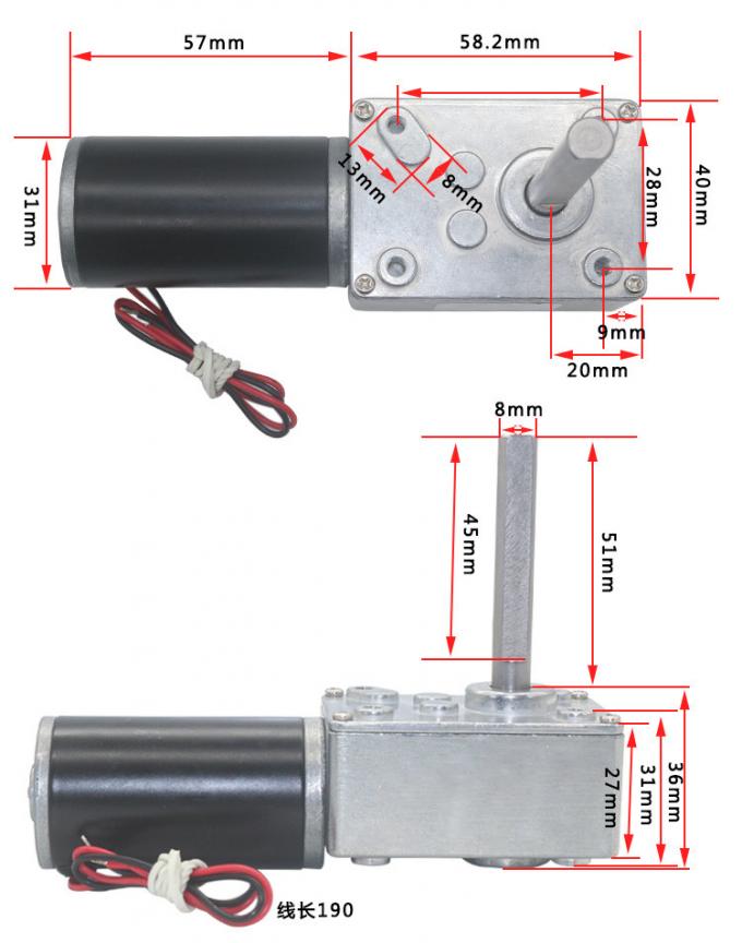 Heyiarbeit GW600 Double Shaft Worm Gear Motor DC 12V 5RPM High Torque Speed Reduction Motor With Metal Gearbox